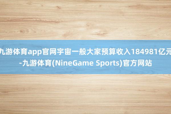 九游体育app官网宇宙一般大家预算收入184981亿元-九游体育(NineGame Sports)官方网站