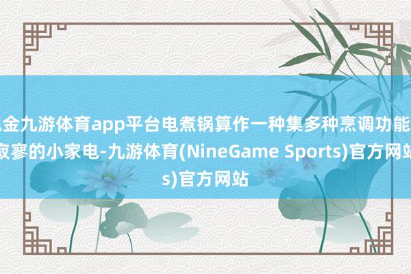 现金九游体育app平台电煮锅算作一种集多种烹调功能于寂寥的小家电-九游体育(NineGame Sports)官方网站